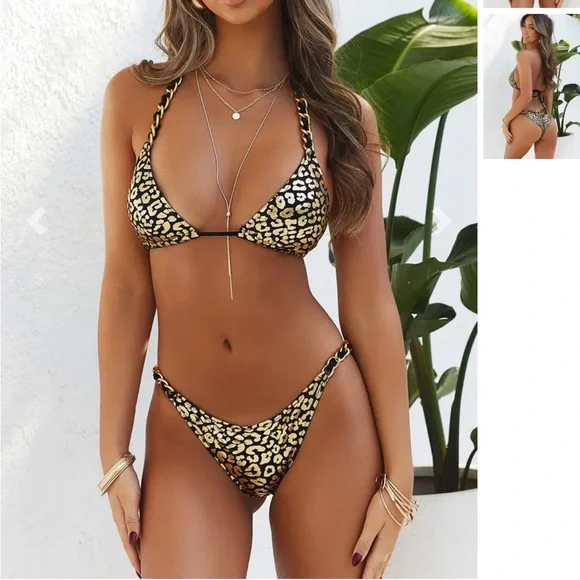 Doll black and gold leopard size small top and bottom Firm price - Picture 5 of 8